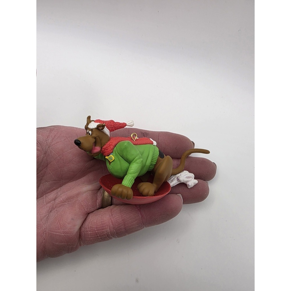 Scooby-Doo In A Sweater Riding A Sled Christmas Ornament Collectible Hallmark